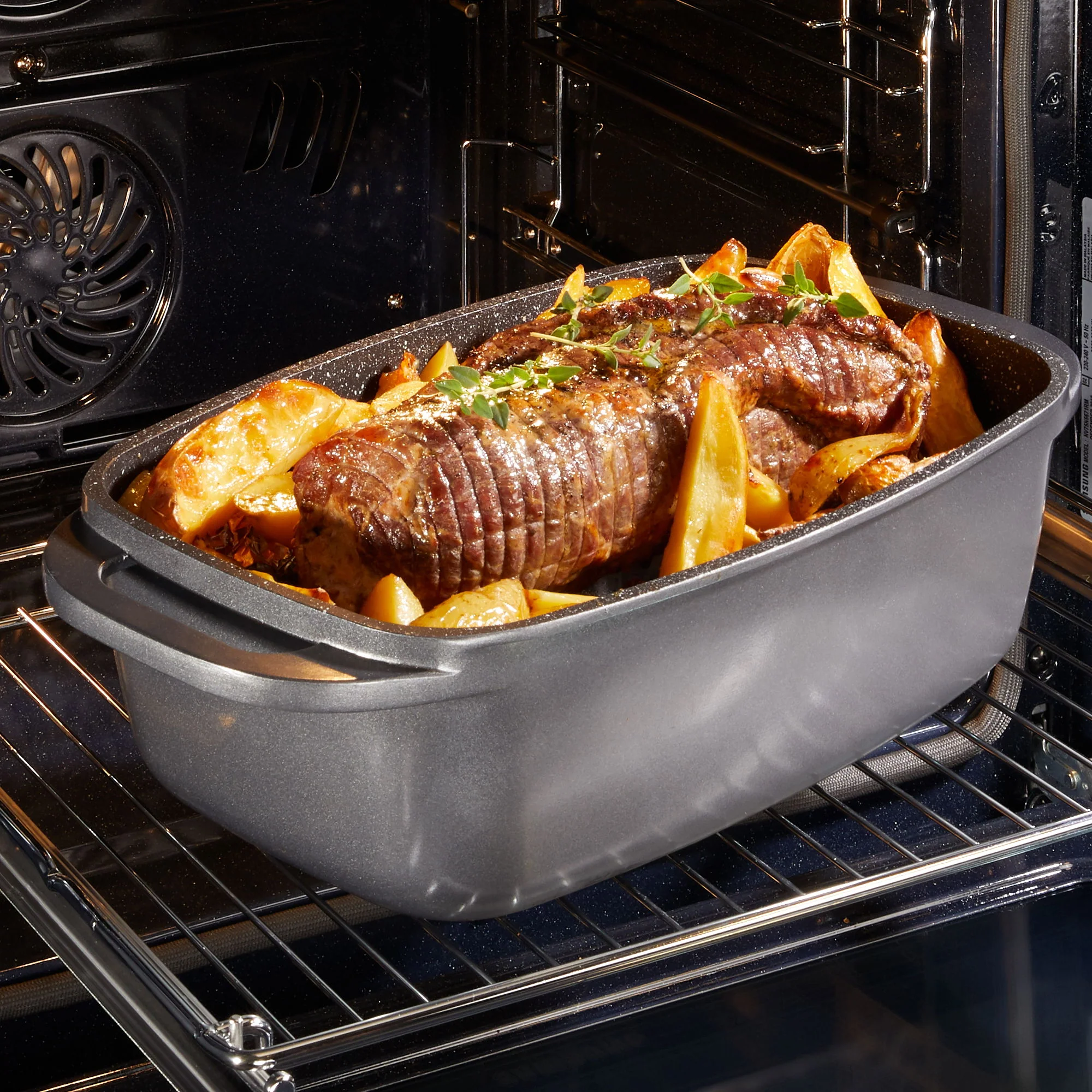 Rôtissoire 40 x 22 cm, avec couvercle en fonte d'aluminium Stoneline