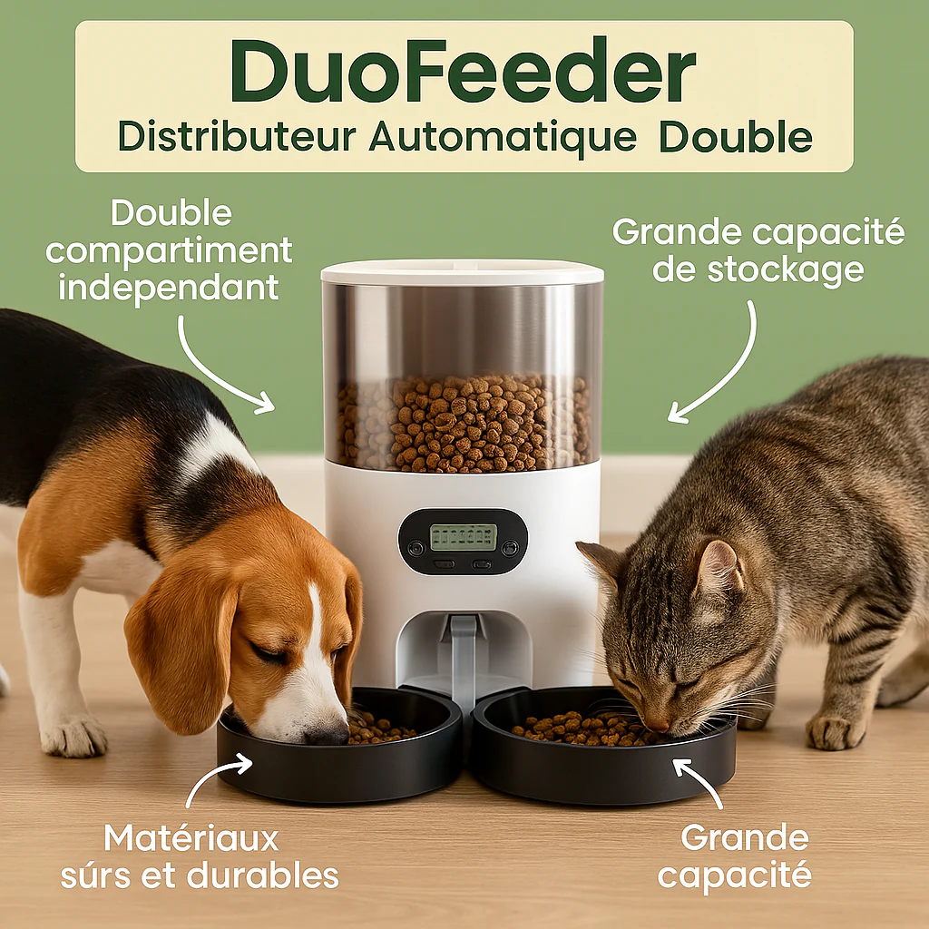 DuoFeeder - Distributeur de Croquettes Automatique Double.