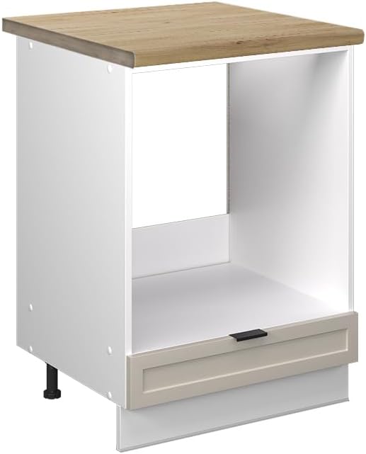 Vicco Meuble pour Four Fame-Line, Blanc Haute Brillance/Blanc, 60 cm avec étagères Ouvertes