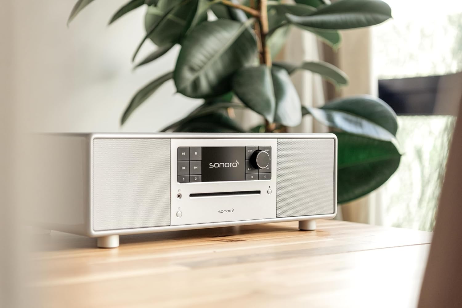 sonoro Prestige Chaîne Hi-FI (Radio FM/Dab+/Internet, Lecteur CD, AUX, Bluetooth, Deezer, Spotify) Argent
