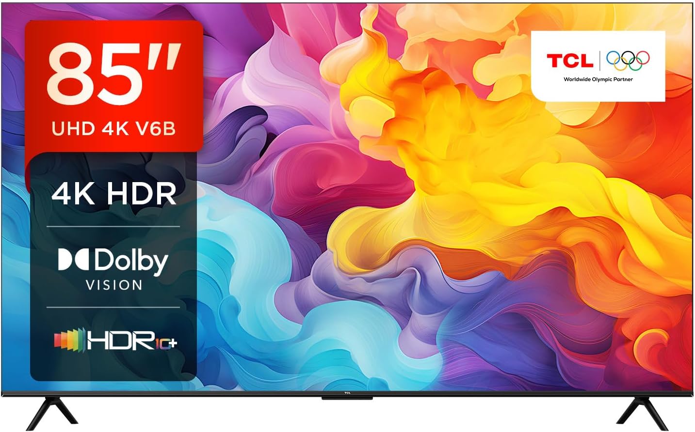 TCL 55V6B 55 Pouces 4K Ultra HD, HDR TV, Smart TV Powered by Google TV (Dolby Audio, Motion Clarity, Voice Control, Compatible avec Google Assistant, Chromecast intégré)