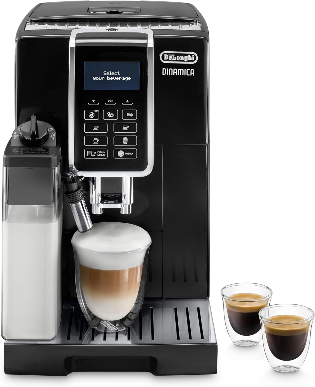 De'Longhi Dinamica Machine a Café Grain ECAM350.55.B Cappuccino et Expresso, 1.8L, Noir