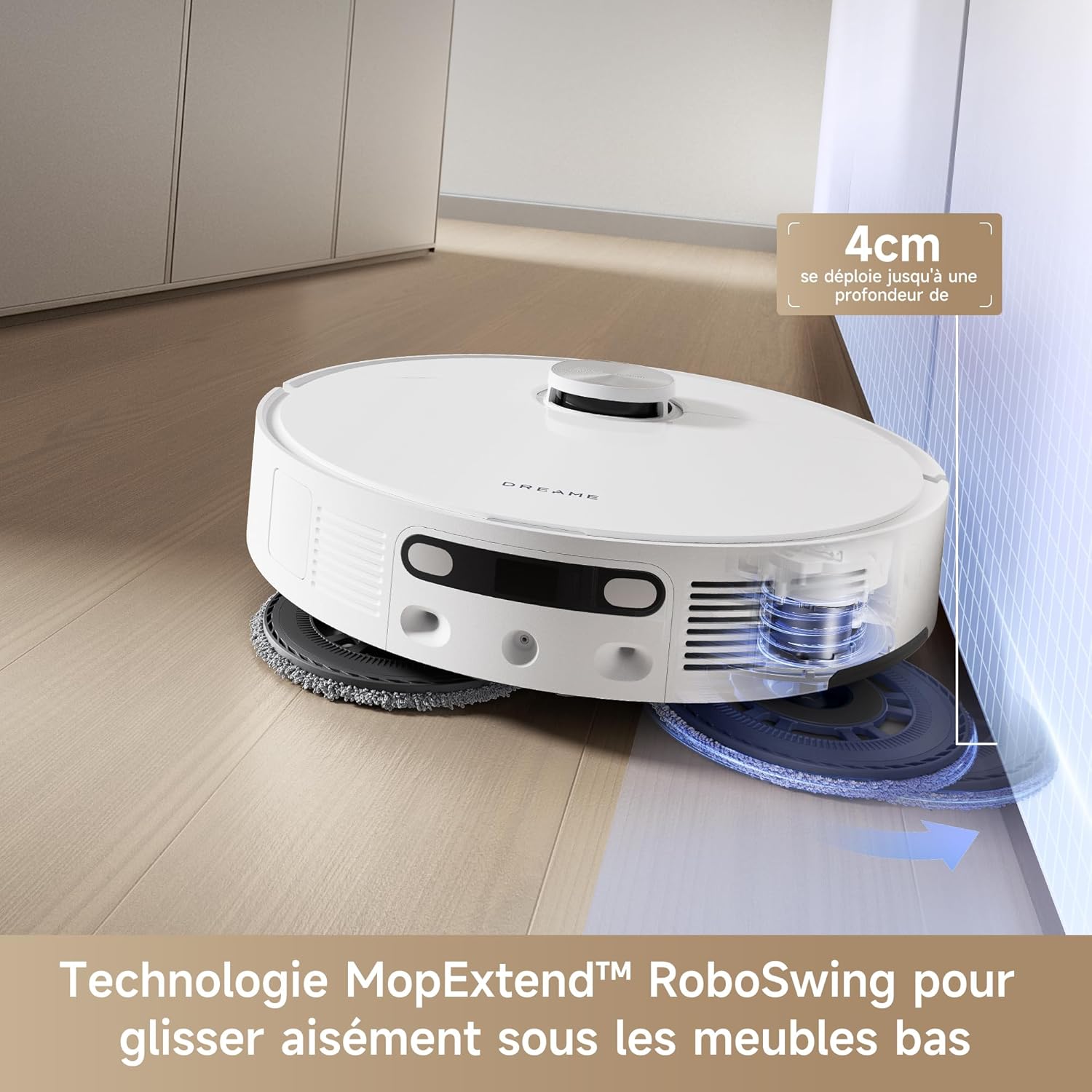 DREAME L10s Ultra Gen 2 Robot Aspirateur Laveur 10 000 Pa, Technologie MopExtend RoboSwing, Base Entièrement Automatique, Mode Animaux, 32 réglages de niveau d'eau, Système de lavage des sols DuoScrub