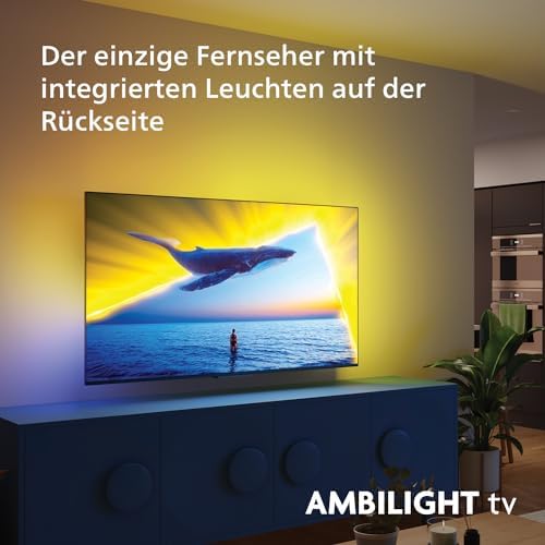 Philips Ambilight 43PUS8109 Smart TV LED 4K - Écran 43 Pouces avec Plate-Forme Pixel Precise Ultra HD, Titan OS et Son Dolby Atmos, Fonctionne avec l’Assistant Vocal Alexa et Google - Chrome satiné