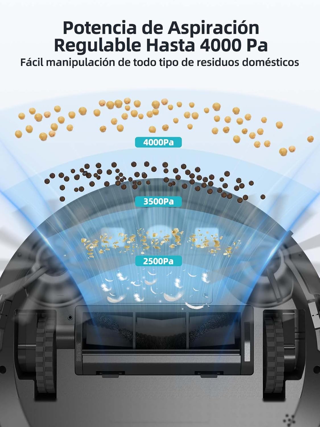 HONITURE Robot Aspirateur Laveur Poils Animaux, G20 Aspirateur Robot 3 en 1, 4000PA, Alexa/WiFi/APP, Idéal pour Tapis Sols Durs, Ultra-Mince Silencieux