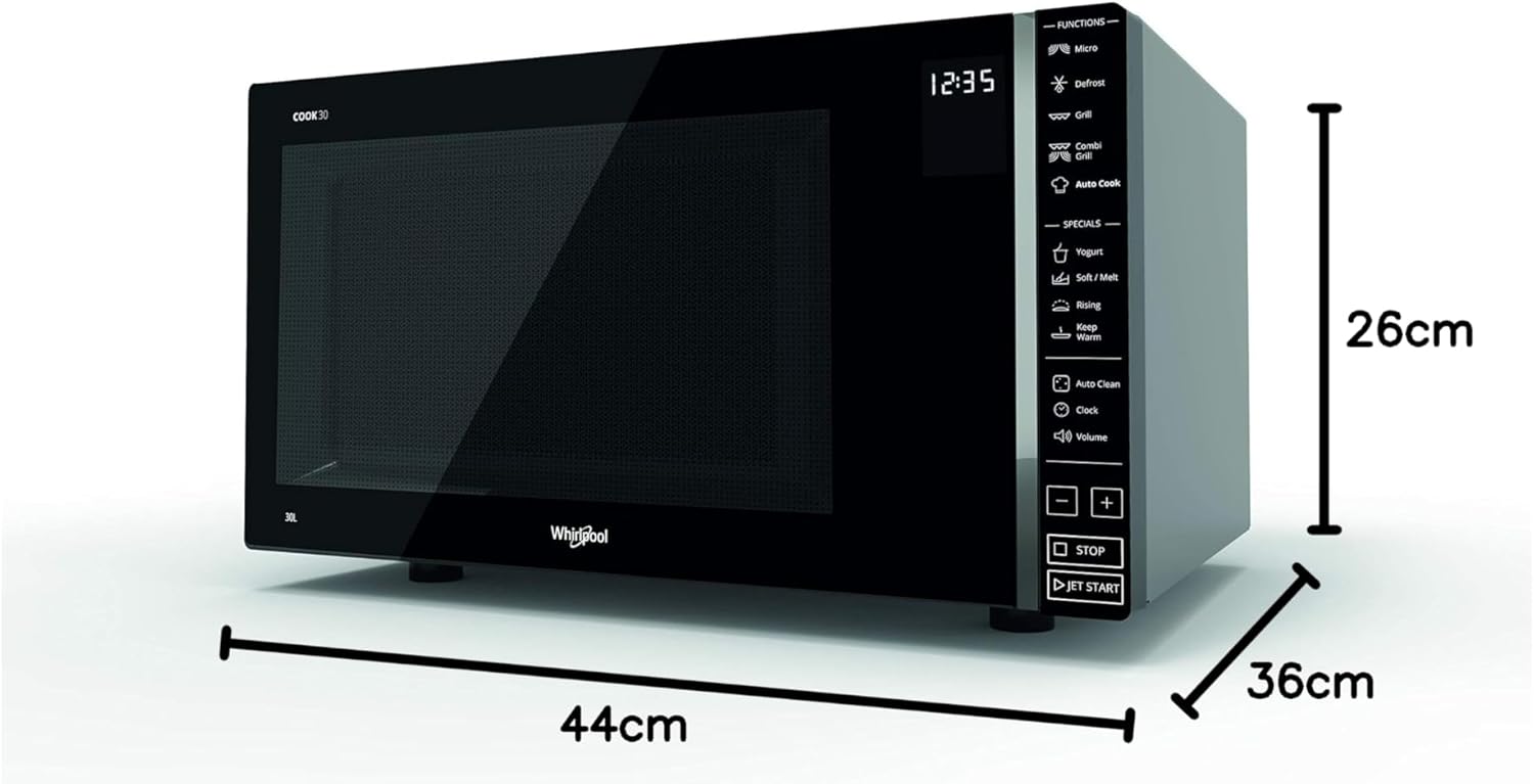 Whirlpool MWP 303 SB Four à micro-ondes, 30 litres, argent/noir & Wpro AVM305 Plat Crisp Diamètre: 30.5 cm