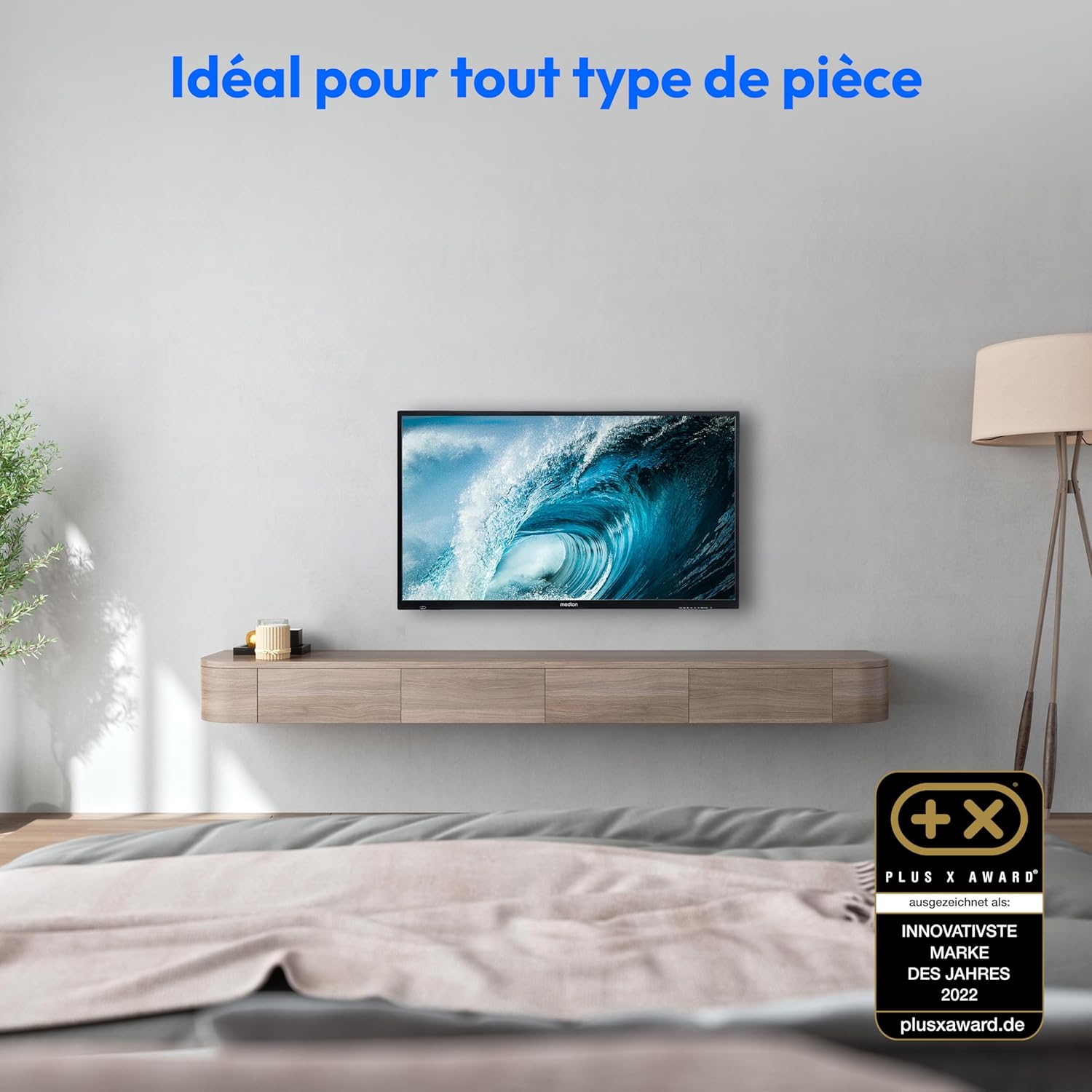 MEDION E14080 (MD 30224) Téléviseur Full HD 100,3 cm (40 Pouces) (Lecteur DVD intégré, récepteur Triple Tuner DVB-T2 DVB-C DVB-S2, 2 x HDMI, VGA, USB, Mediaplayer, CI+)