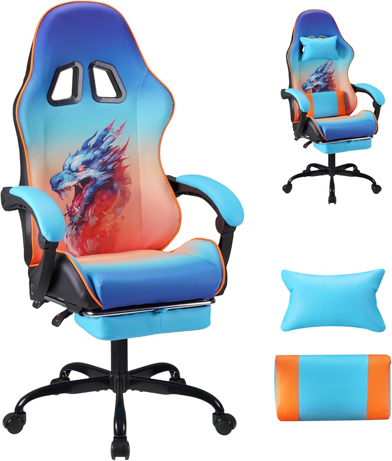 play haha. Chaise de Jeu Chaise de Bureau Chaise pivotante Chaise d'ordinateur Chaise de Travail Chaise de Bureau Chaise Ergonomique Chaise de Course Chaise en Cuir (avec Repose-Pieds)