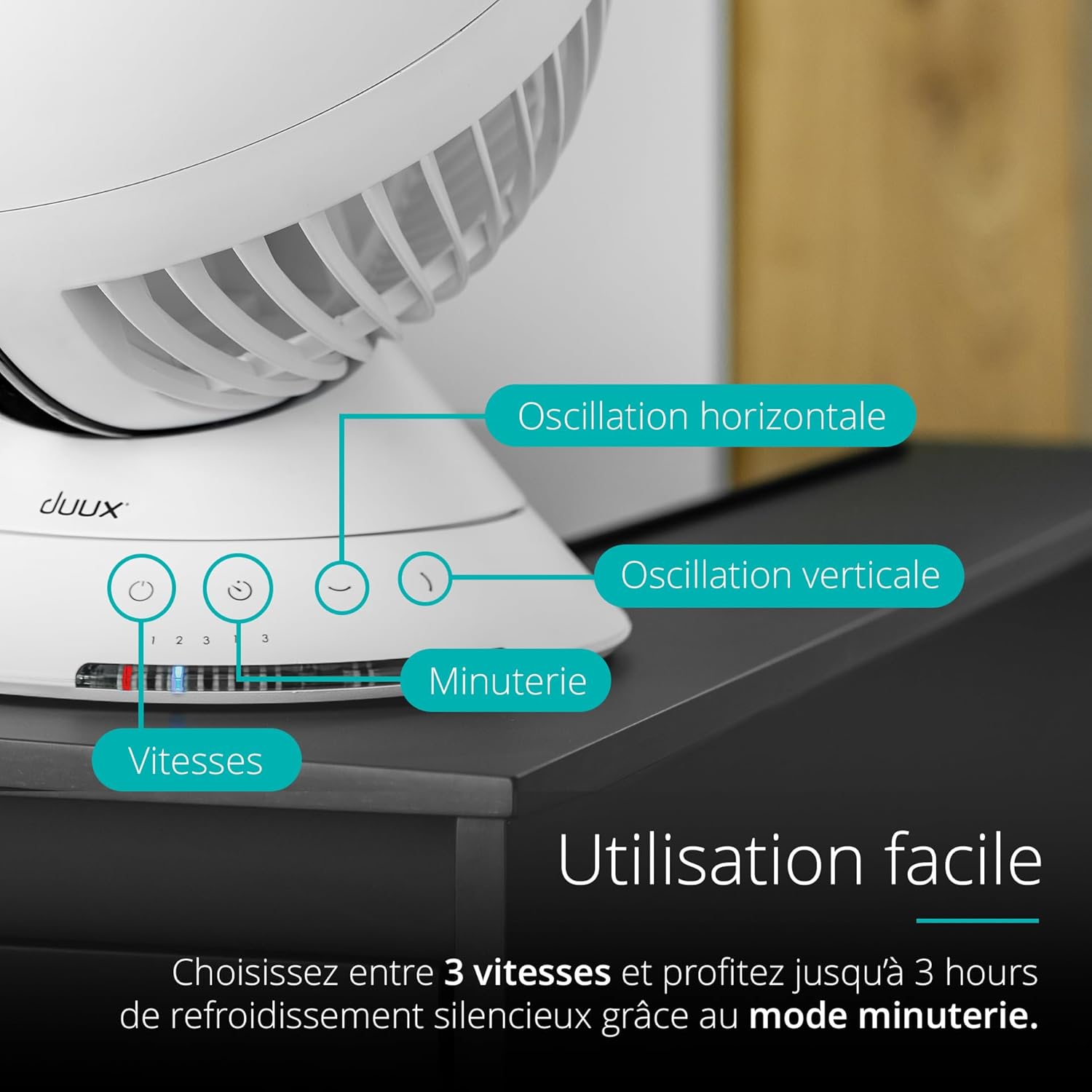 Duux whisper Flex Ultimate Blanc - Ventilateur sur pied - Ventilateur silencieux sur pied avec mode nuit et minuterie - Contrôle télécommande et smartphone - Batterie incluse