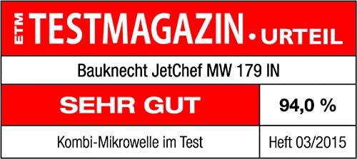 Bauknecht Jet Chef MW 179 IN Micro-Ondes Multifonction 5 en 1 en Acier Inoxydable, 1000 W, 33 L d'espace de Cuisson, Air Chaud 1500 Watt, Gril à quartz 1200 W, Fusion, Fonction de décongélation rapide