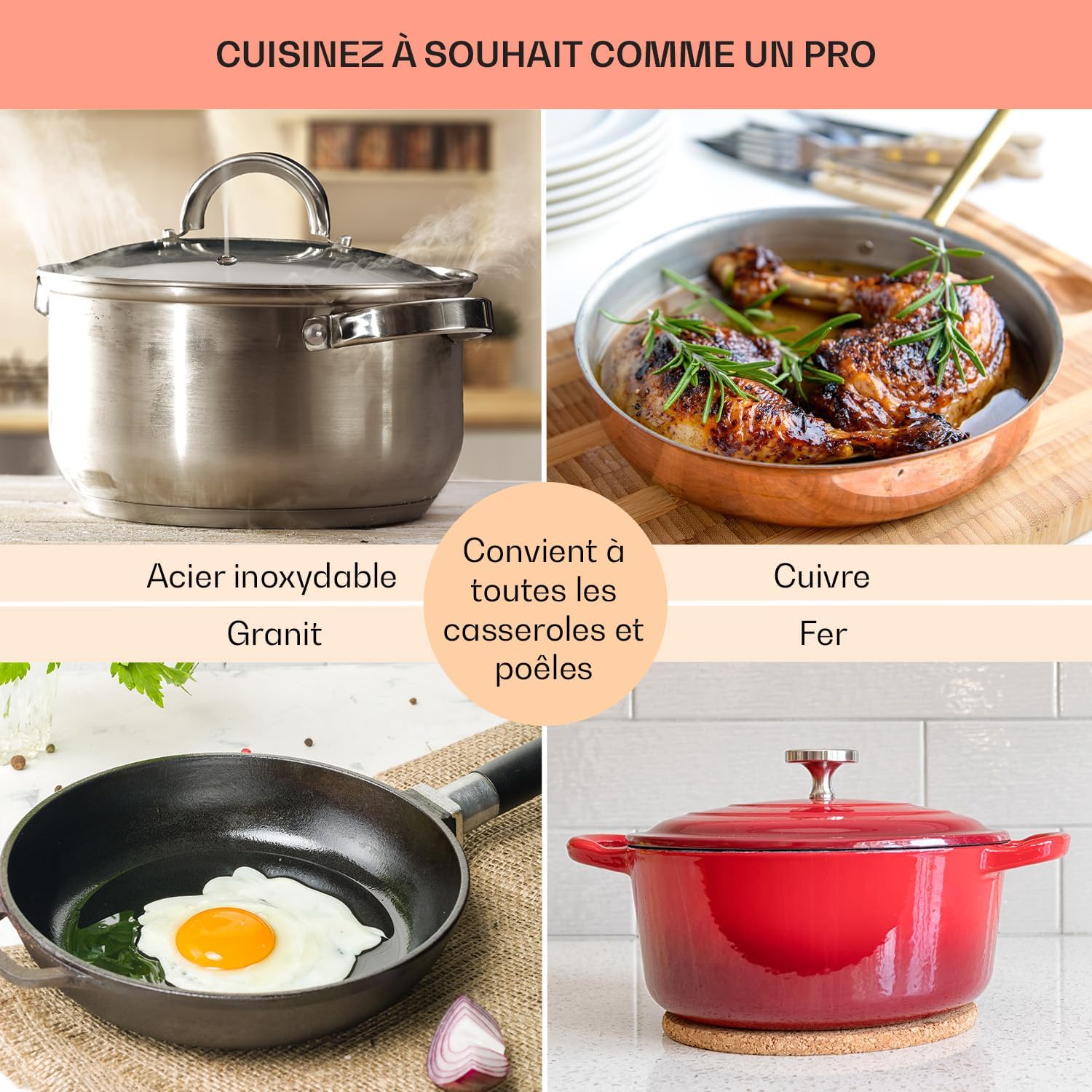 Klarstein Table de Cuisson à Gaz, Plaque de Cuisson Gaz à 4 Brûleurs, Table de Cuisson Electrique à 4 Feux de 8000W, Cuisiniere Gaz, Gaziniere Gaz avec Brûleurs en Acier Inoxydable, Cuisinières GPL