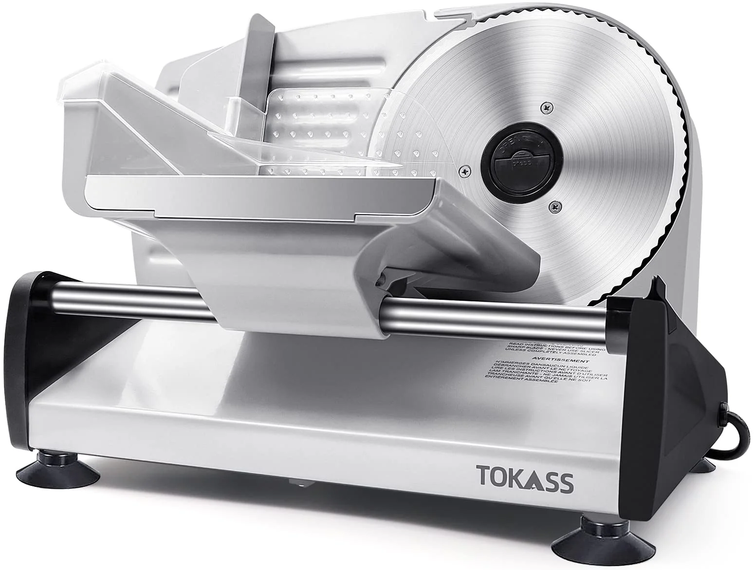 TOKASS Electric Deli Food Slicer with 7.5’’ Stainless Steel Blade