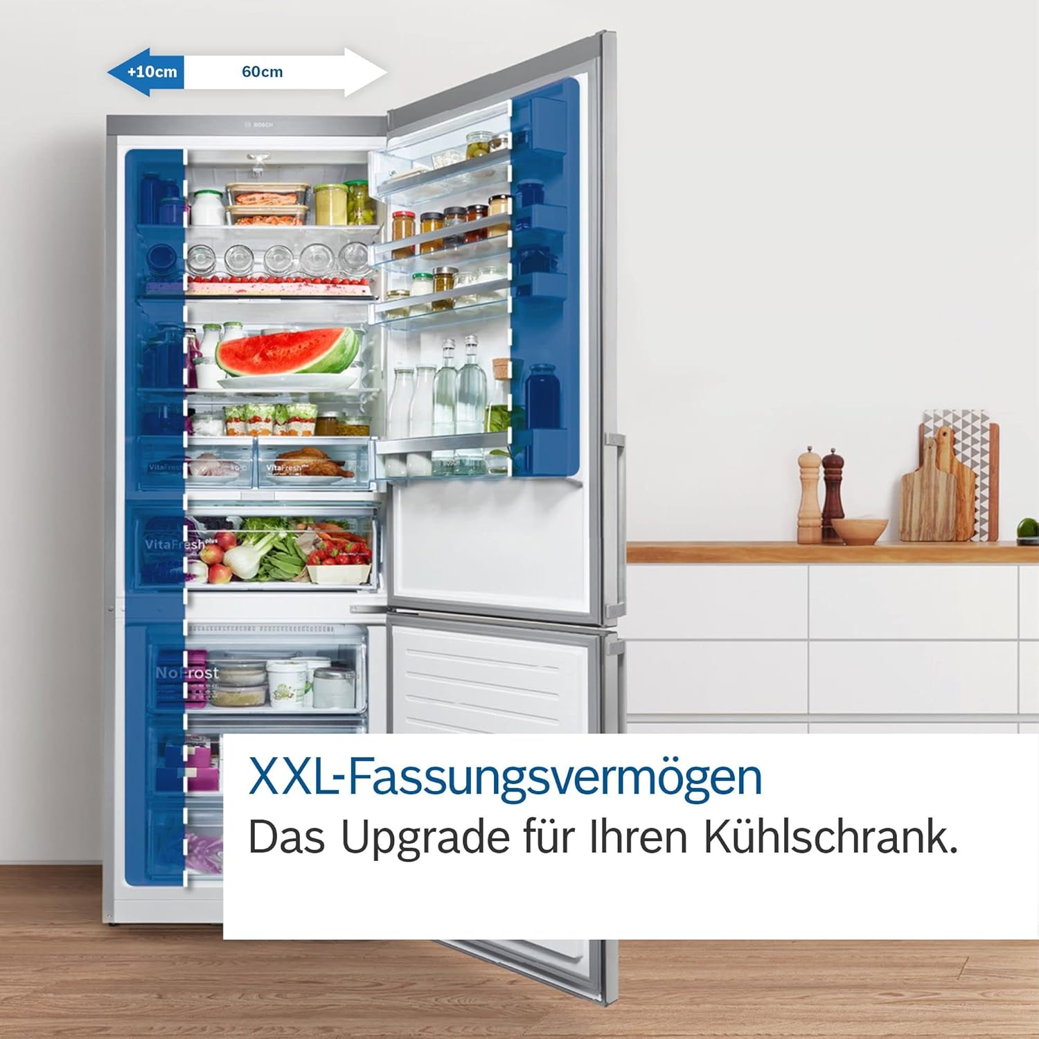 Bosch KGE39ALCA- Série 6, Réfrigérateur combiné pose-libre, 201 x 60 cm, Inox