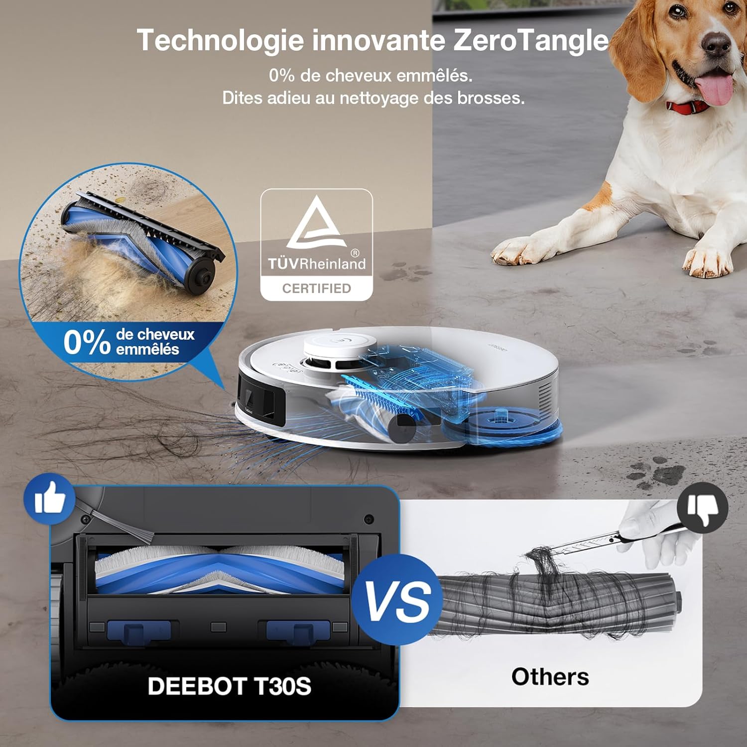 ECOVACS X8 PRO OMNI Robot Aspirateur Laveur avec Station Tout-En-Un, Puissance 18000Pa, Nettoyage Automatique Instantané OZMO ROLLER, Nettoyage à l'eau chaude 75℃, Ajout Solution Nettoyage Automatique