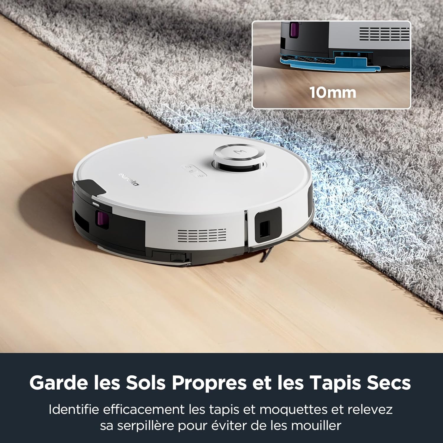 Eureka E20 Plus Aspirateur Robot de 8000 Pa avec Station de Vidange Automatique sans Sac, Robot Aspirateur Laveur Anti Enchevêtrement, Évitement d'Obstacles 3D, Autonomie de 180 Minutes, DuoDetect AI