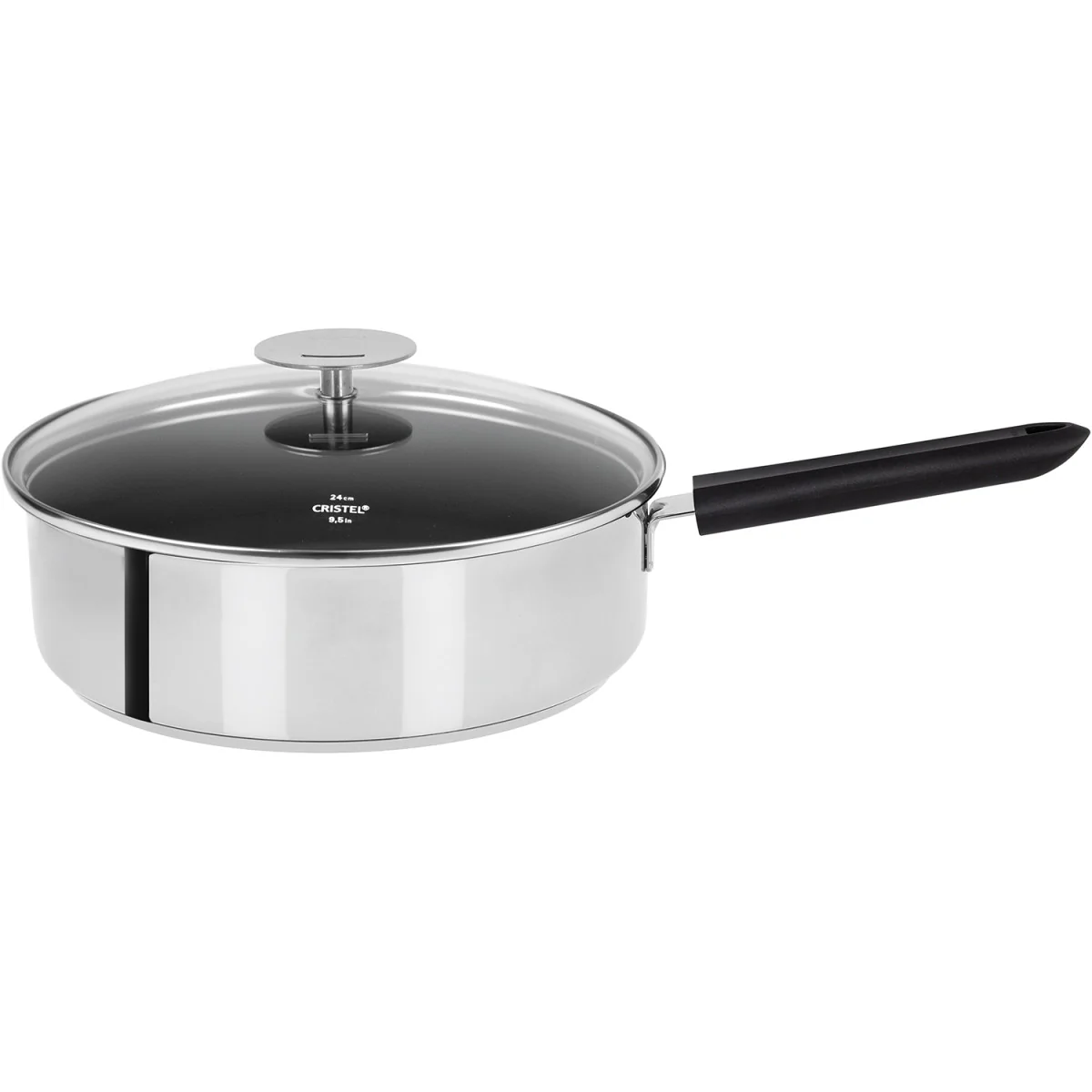 Sauteuse inox avec anti-adhésif Exceliss+ - Noir 24cm Cristel