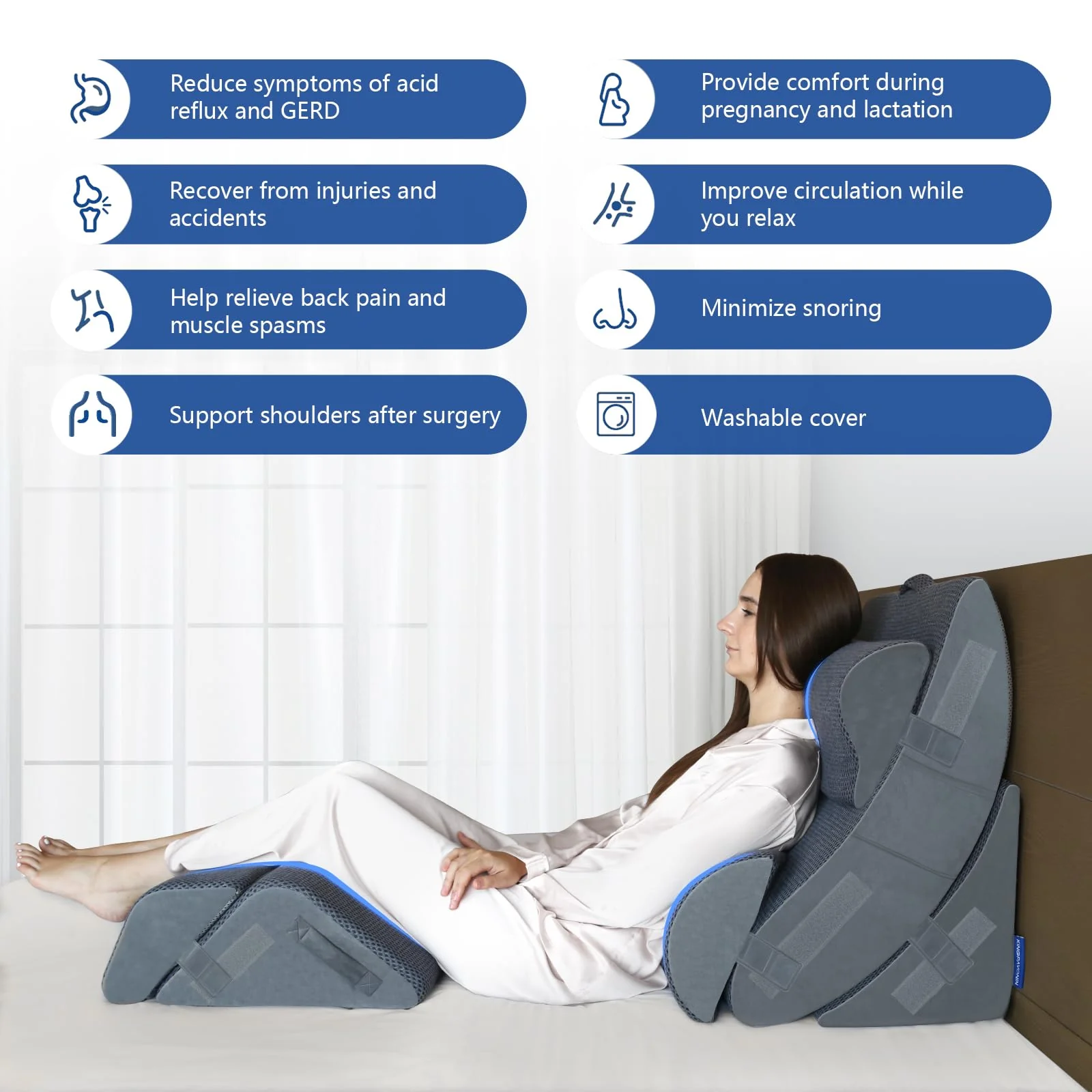 KingPavonini 6PCS Orthopedic Bed Wedge Pillow for Sleeping