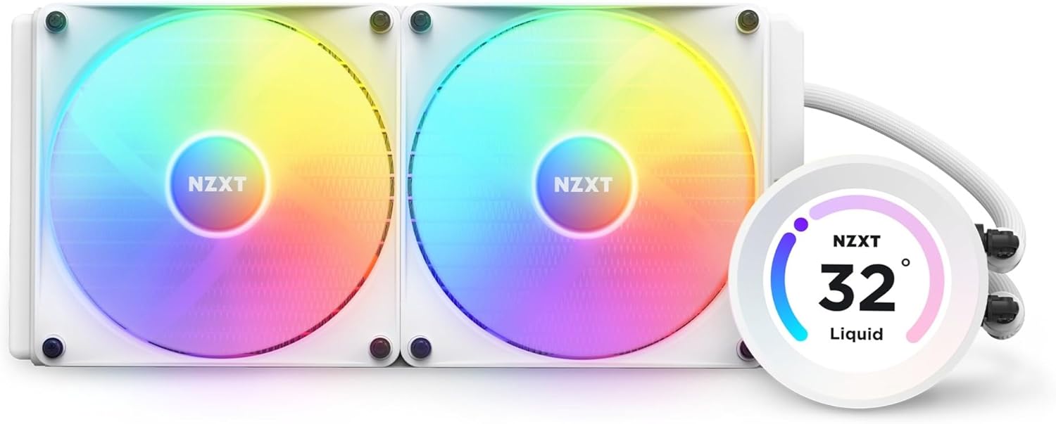 NZXT Kraken Elite 280 RGB - Refroidisseur de liquide CPU AIO - Radiateur 280mm - Ventilateur F280 RGB - IPS LCD 2,72 personnalisable - Turbine Pump - LGA 1700 1200 115X 1851 / AM5 AM4 - Noir