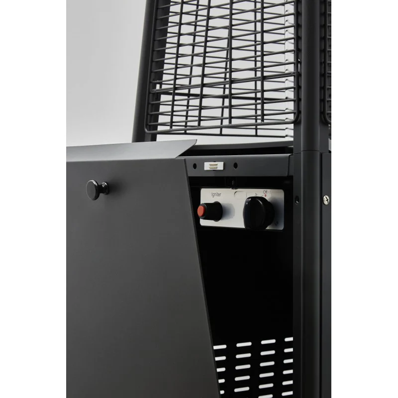 Chauffage extérieur gaz - Pyramide - Noir - 13 kW - Housse de protection Favex