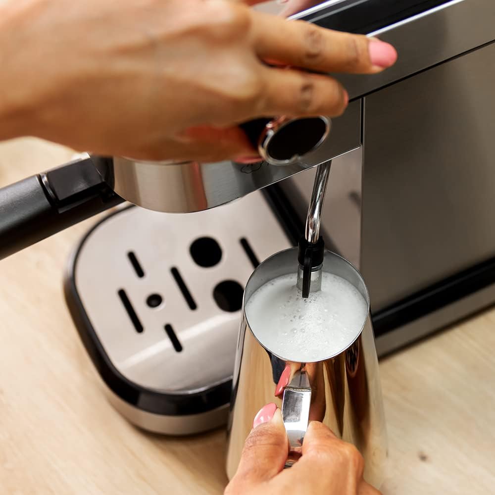 Cecotec semi-automatic espresso machine Power Espresso 20 Steel Pro Latte. 1350 W, Thermoblock, ForceAroma technology with 20 bars, full milk tank, instant cappuccino, cup warmer, double