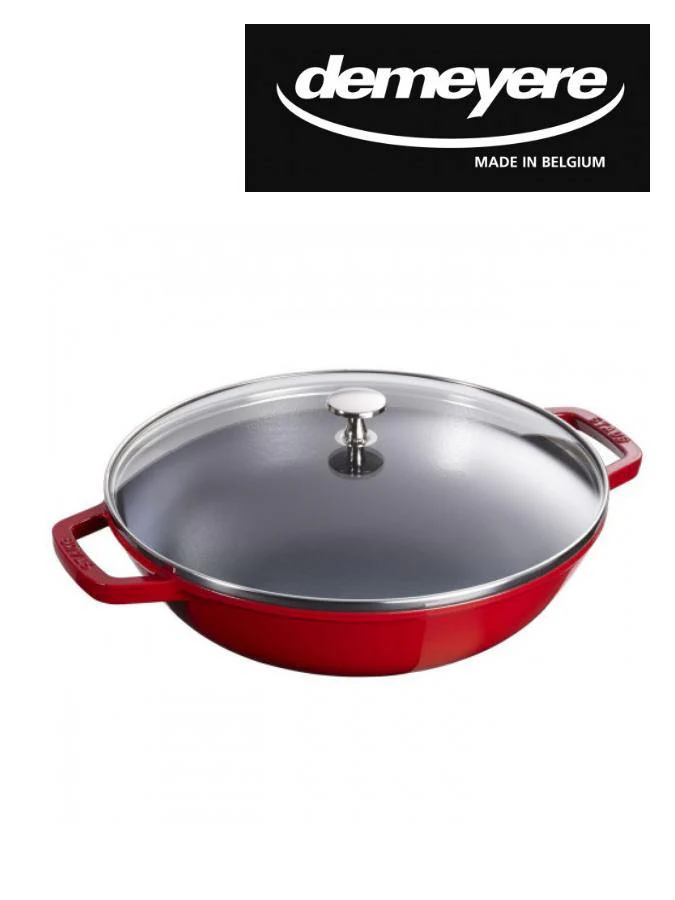 STAUB SPECIALITIES WOK AVEC COUVERCLE EN VERRE 30 CM