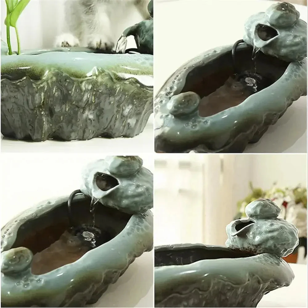Fontaine à eau chat en grenouille - Design apaisant