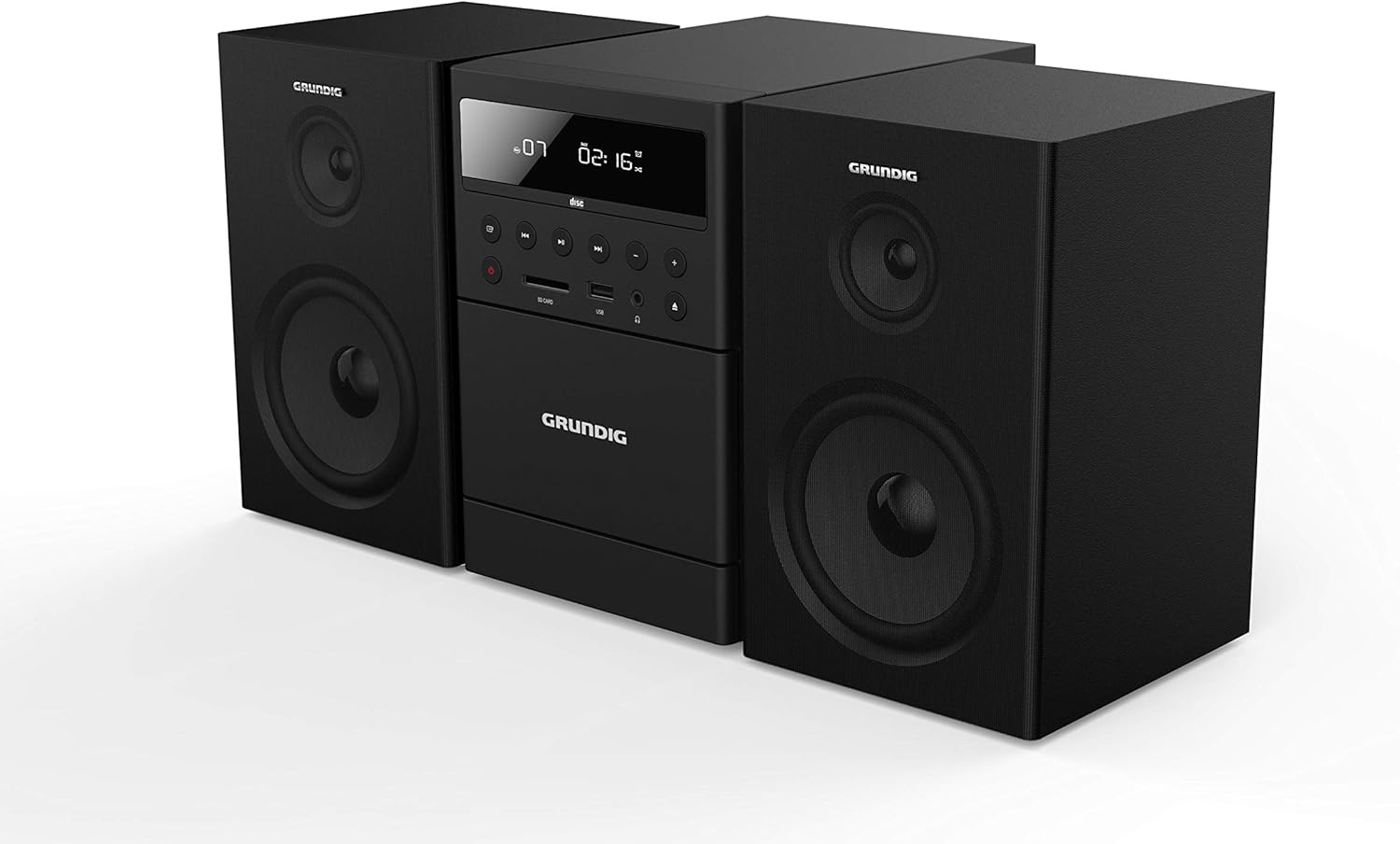GRUNDIG Microsystème MS 300 Design, cassette, tuner FM, lecture MP3, USB, carte SD, Bluetooth, GHF1050, noir