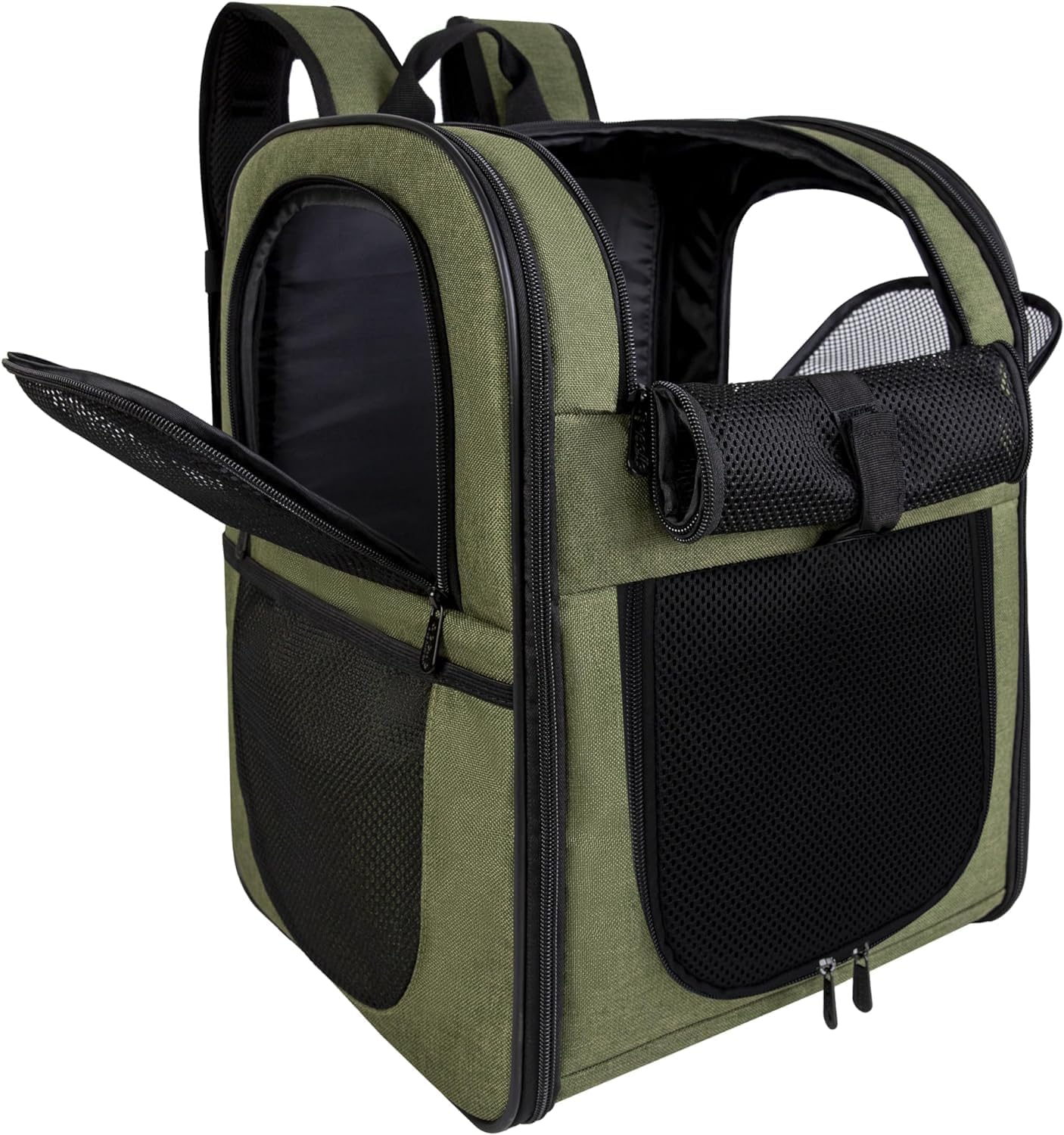 apollo walker Sac à dos pour animaux de compagnie, sac de transport pour chiens et chats de 2 à 12 kg, souple, vert armée