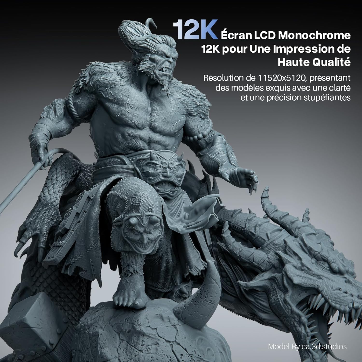 ELEGOO Saturn 4 Ultra Imprimante 3D Résine, LCD Mono 12K de 10 Pouces, Haute Vitesse de 150 mm/h, Nivellement Automatique et Intelligente, Transfert WiFi, Taille d'impression 218,88x122,88x220 mm³