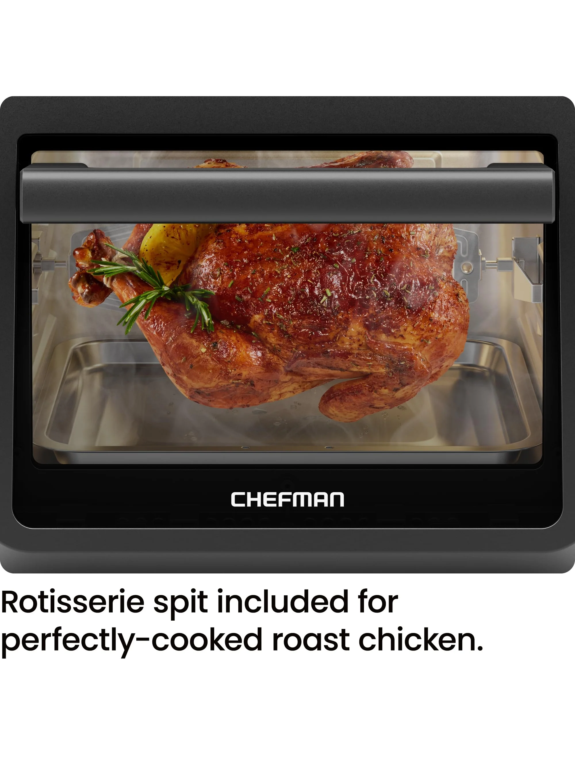 CHEFMAN Multifunctional Digital Air Fryer+ Rotisserie, Dehydrator, Convection Oven, 17 Touch Screen Presets Fry, Roast, Dehydrate, Bake, XL 10L Family Size, Auto Shutoff, Large Easy-View Window, Black