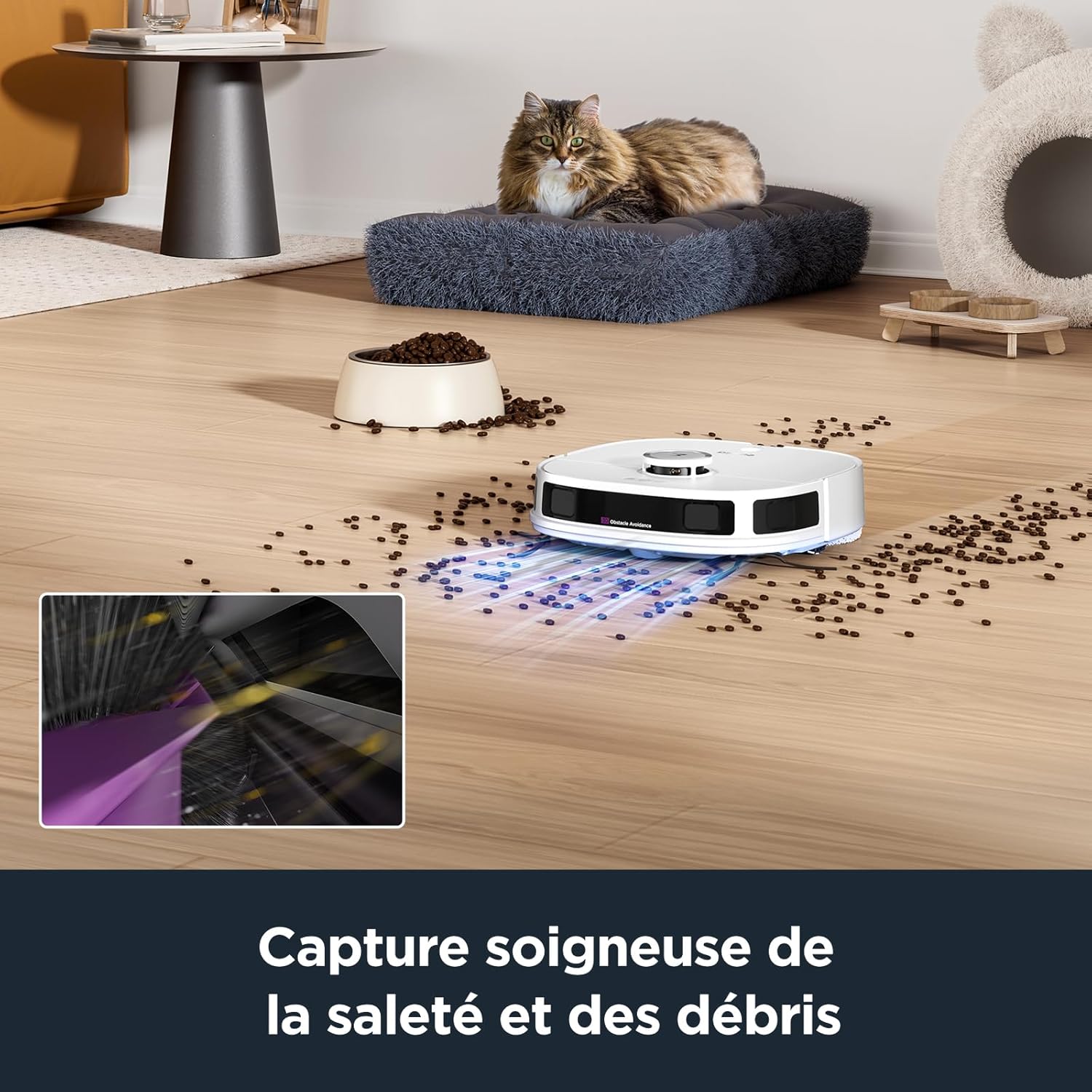 Eureka J12 Ultra Robot Aspirateur Laveur avec Station Automatique de Vidange Lavage Séchage, Aspirateur Robot de 5000Pa, Serpillière Rotative, Double LiDAR Navigation, Évitement d'Obstacle 3D IA