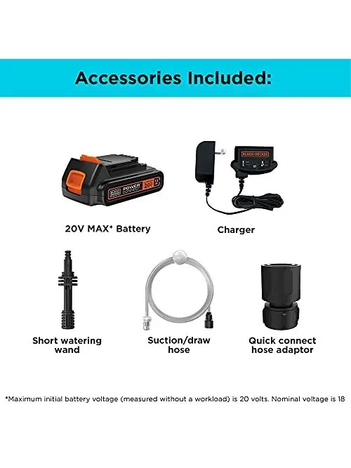 BLACK+DECKER 20V MAX Pressure Washer, 350 PSI (BCPW350C1)