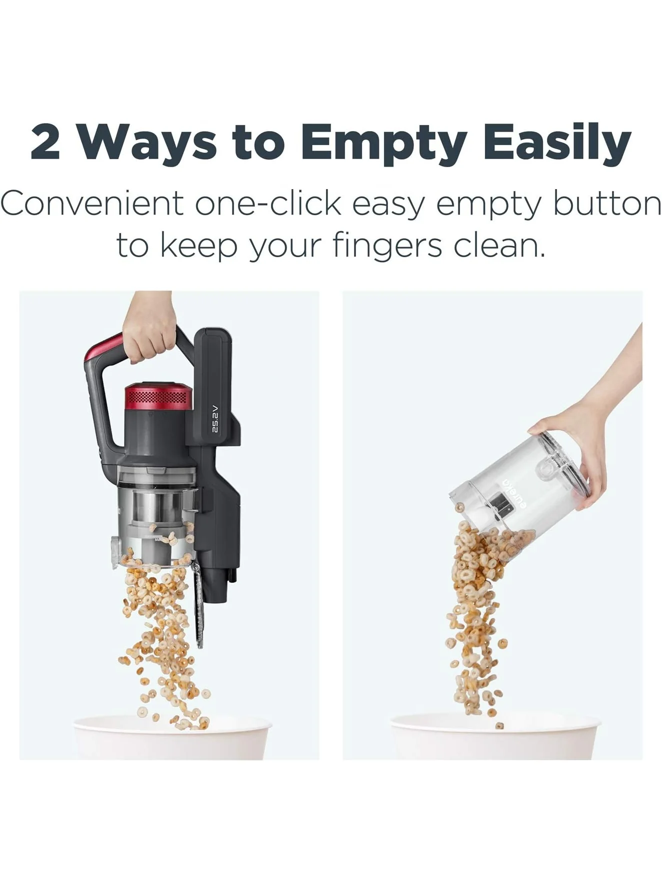 Eureka Rechargeable Handheld Portable with Powerful Motor Efficient Suction Cordless Stick Vacuum Cleaner Convenient for Hard Floors, NEC186, Rose Red, 82 Ounces