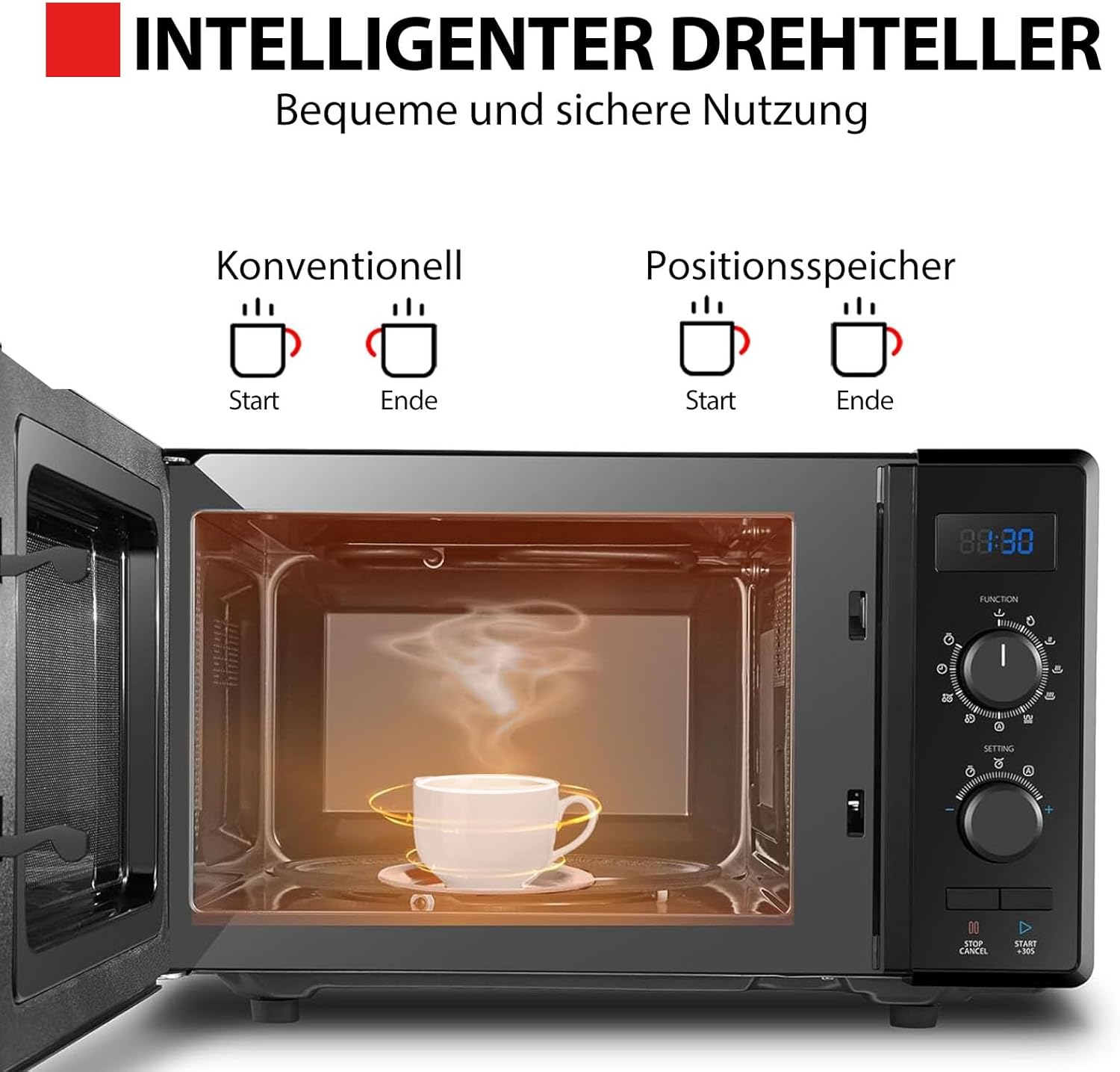 Toshiba Four à micro-ondes 4-en-1 25L MV-TC25T(BK), Technologie Origin Inverter, Micro-ondes avec friteuse à air chaud & Air chaud & Grill & Fonction Combi, 2100 W, Noir