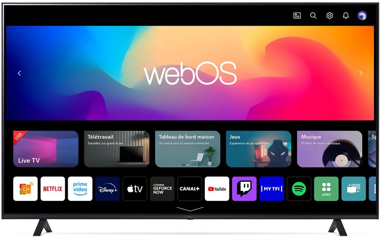 LG TV LED 2024 | 50UT73 | 50 Pouces | UHD | Processeur α5 gen 7 AI 4K, Noir