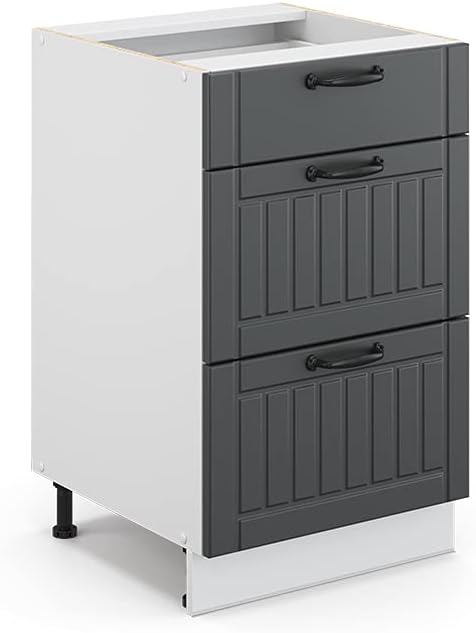 Vicco Meuble pour Four Fame-Line, Blanc Haute Brillance/Blanc, 60 cm avec étagères Ouvertes