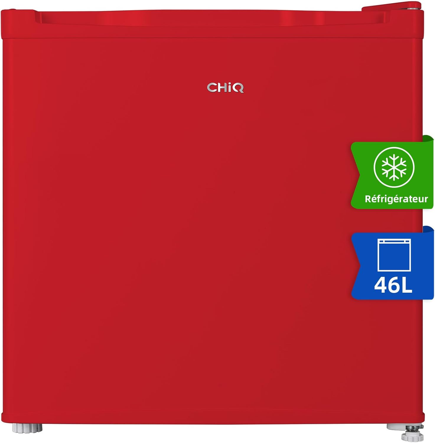 CHIQ Réfrigérateur vertical à une porte,126 L, encombremen 0,31 ㎡, Porte réversible, Tiroir à légumes, Étagères coulissantes, Faible niveau sonore 39 dB, Éclairage à DEL, Noir CSF120BE
