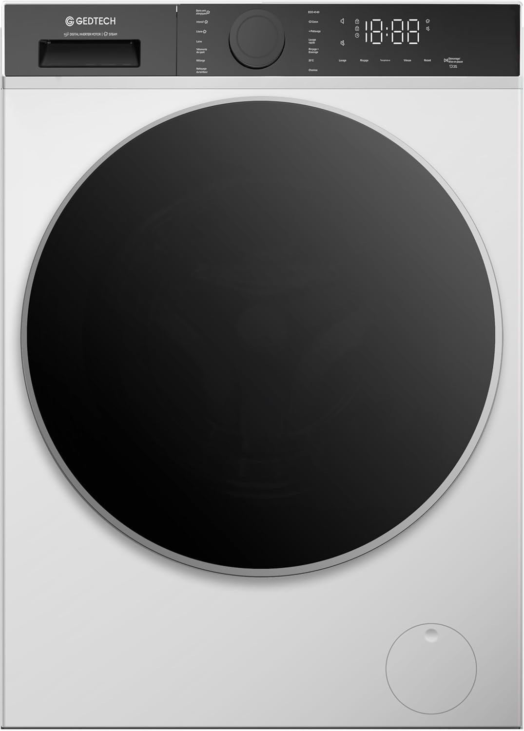 Lave-linge frontal GEDTECH GLL71200WH - 7 Kgs - 1400 tr/mn - 16 programmes - Eco - Intensif - Rapide – Très Faible conso