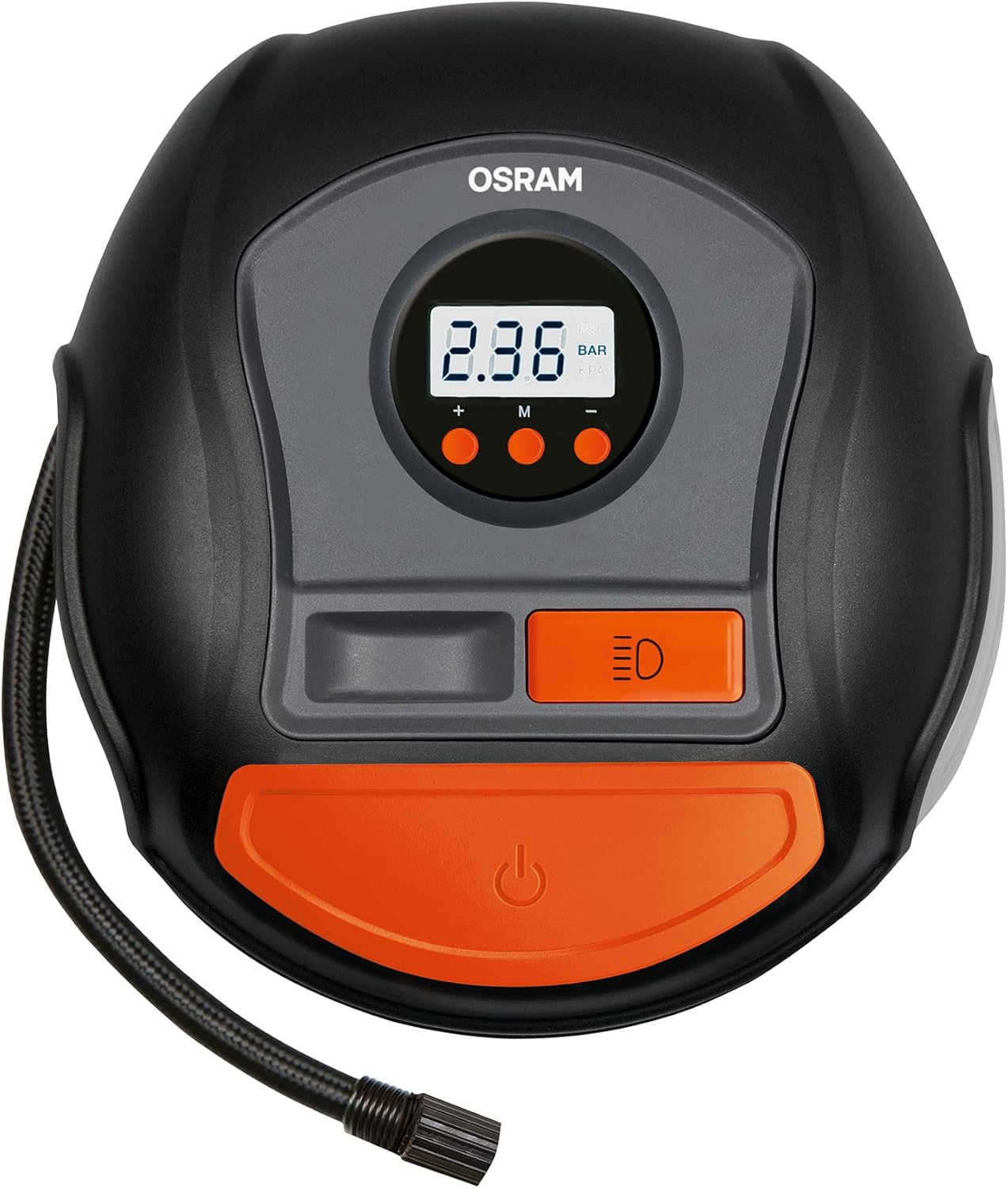 OSRAM TYREinflate Connect 650, compresseur de pneu numérique avec arrêt automatique et lumière LED, compresseur portable 12V pour pneus de voiture, connexion électrique via allume-cigare