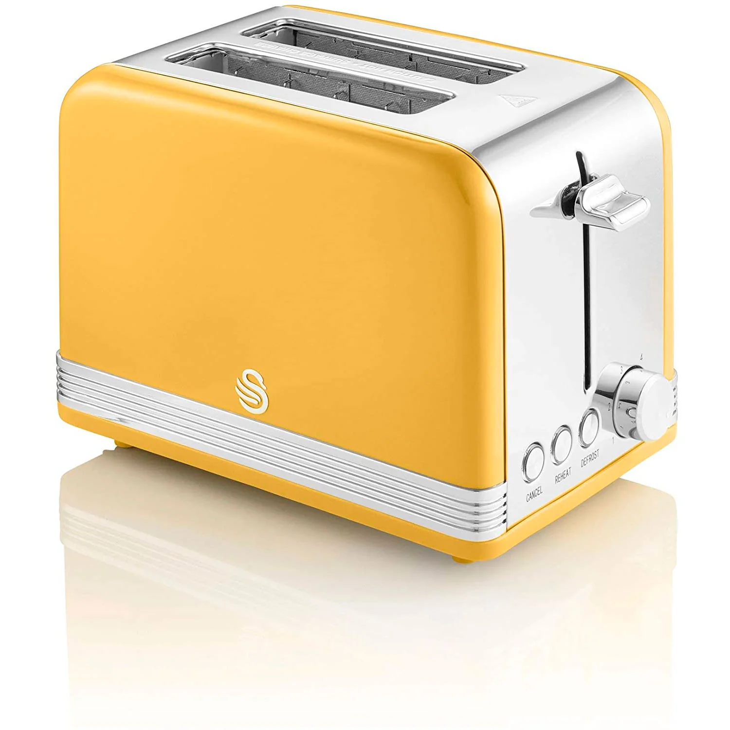 Retro Set Petit-Déjeuner Bouilloire 1,8L Grille-Pain 2 Tranches Micro-ondes 20L 850 Jaune STRP2070YELNEU
