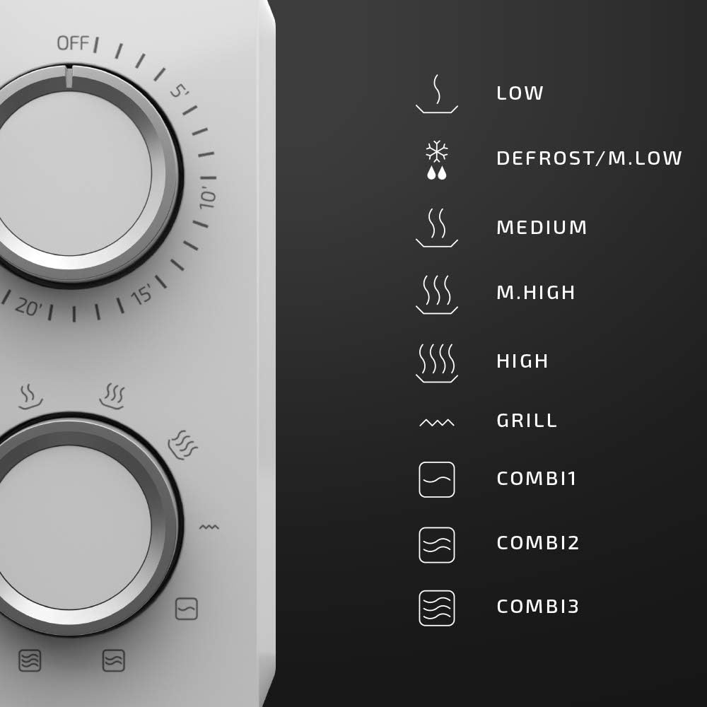 Cecotec Four à micro-ondes ProClean 9110 FullINOX avec grill 1000 W, 30 litres, 5 niveaux de puissance, 8 programmes, minuterie de 60 minutes, revêtement Ready2Clean, design avant miroir