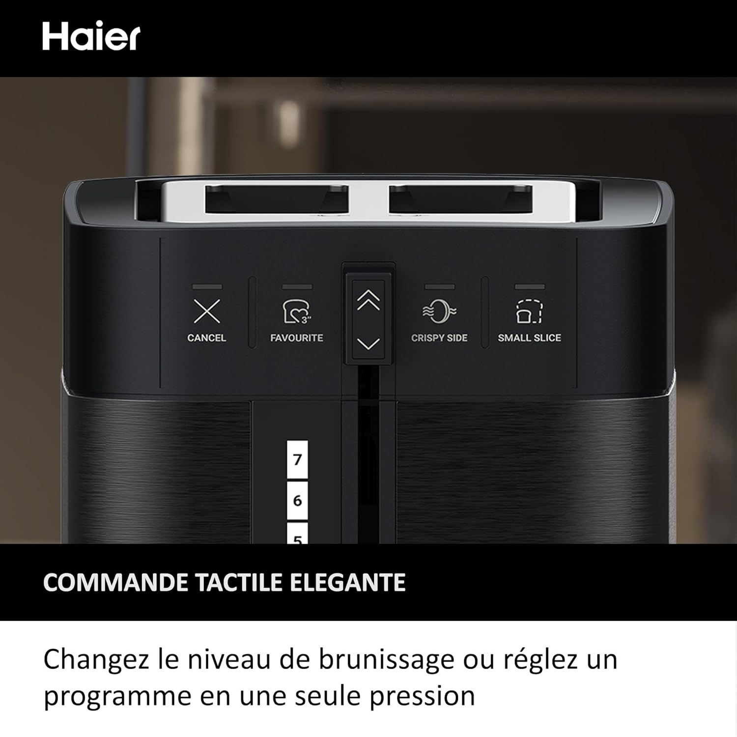 Pack Petit Déjeuner Grille-Pain Toaster+Bouilloire Haier I-Master Série 5, Acier Inoxydable, Fentes Extra Profondes, 7 Niveaux de Brunissage, 7 Réglages de Température Fonction Maintien au Chaud