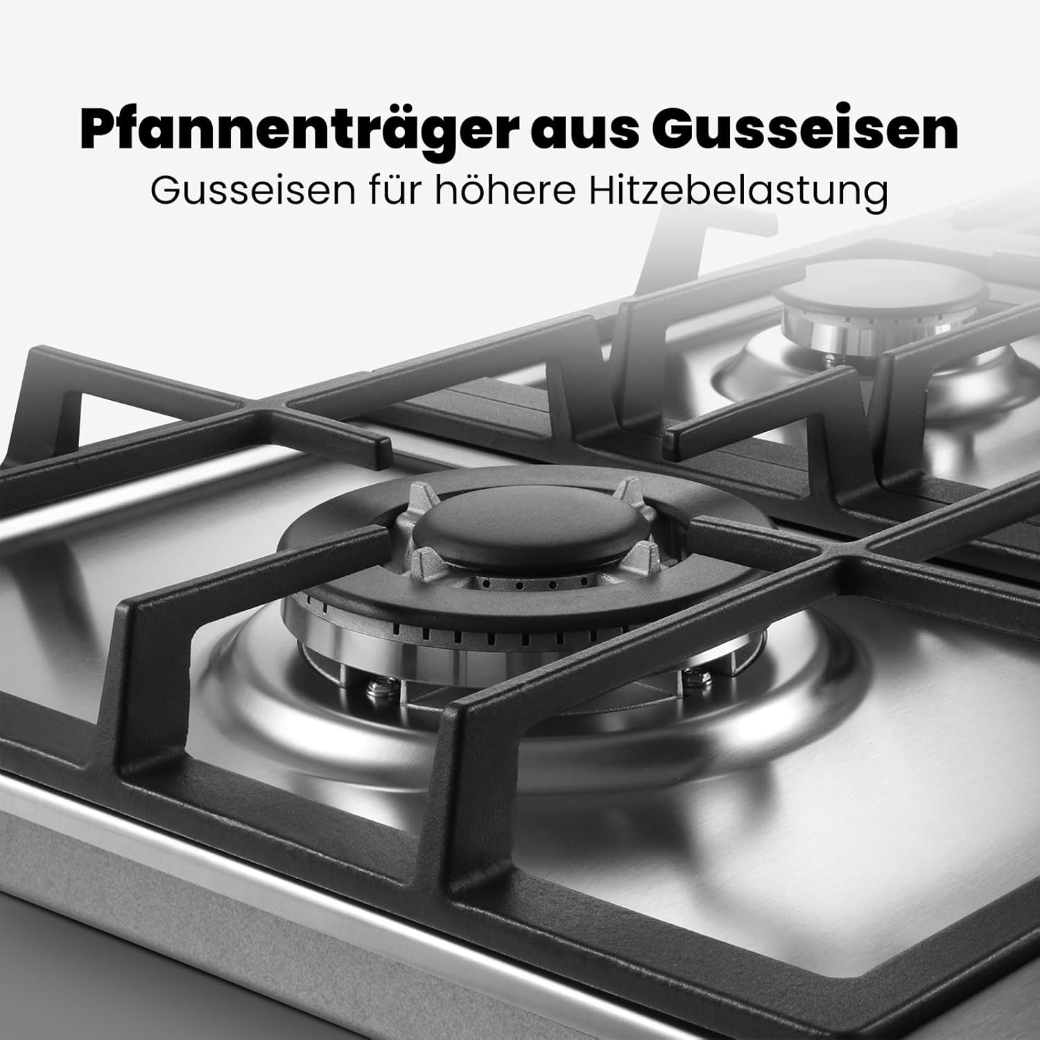 GASLAND GH2805BG1FC Table de cuisson à gaz 5 feux, Cuisinière à gaz avec brûleur wok, Table de cuisson à gaz encastrable, 76cm noir Cuisinière à gaz en verre, Cuisinière à gaz 10,4KW, GPL/NG