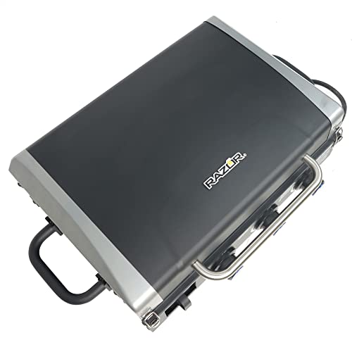 Razor Griddle Gas Grill & Griddle for Backyard Cooking and Camping, Portable Grill with Cart & Side Shelf