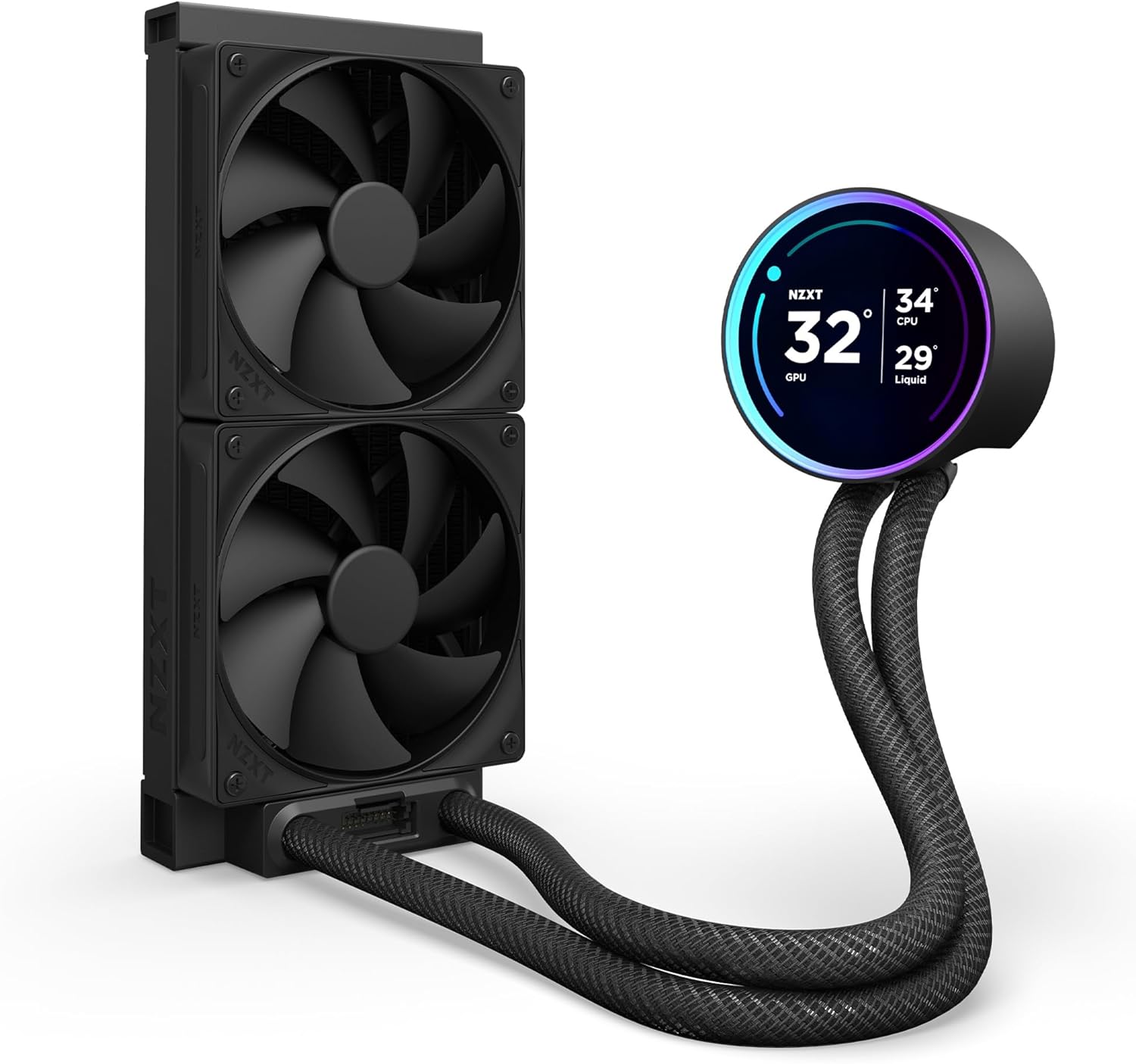 NZXT Kraken Elite 280 RGB - Refroidisseur de liquide CPU AIO - Radiateur 280mm - Ventilateur F280 RGB - IPS LCD 2,72 personnalisable - Turbine Pump - LGA 1700 1200 115X 1851 / AM5 AM4 - Noir