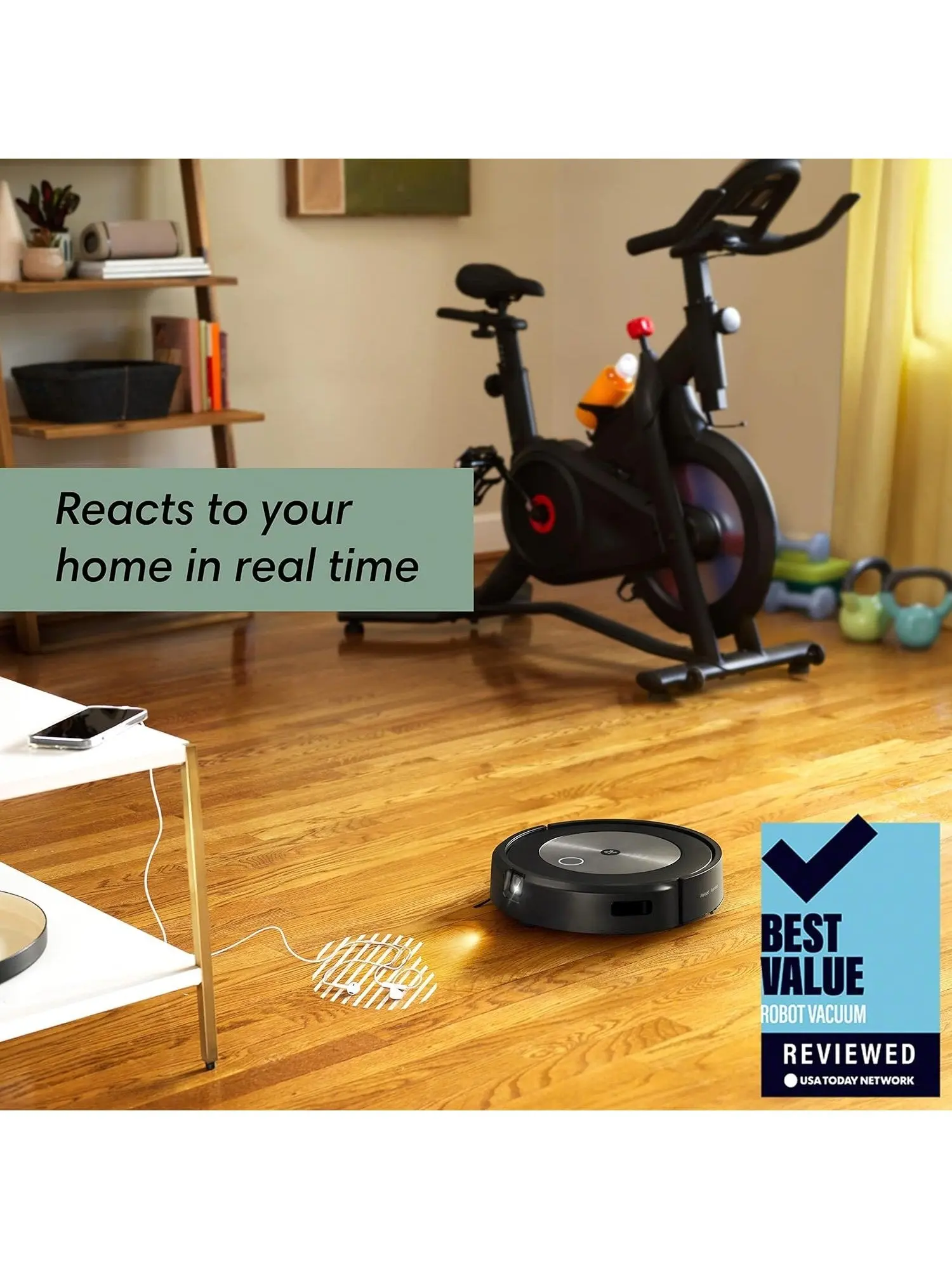 iRobot Roomba j7 (7150) Wi-Fi Connected Robot Vacuum - Identifies and avoids Obstacles Like pet Waste & Cords, Smart Mapping, Works with Alexa, Ideal for Pet Hair, Carpets, Hard Floors, Roomba J7