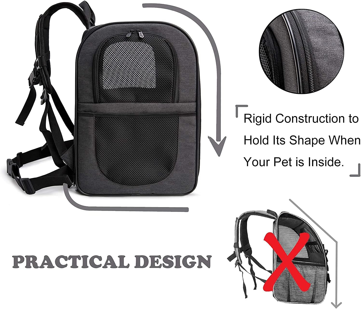 apollo walker Sac à dos pour animaux de compagnie, sac de transport pour chiens et chats de 2 à 12 kg, souple, vert armée