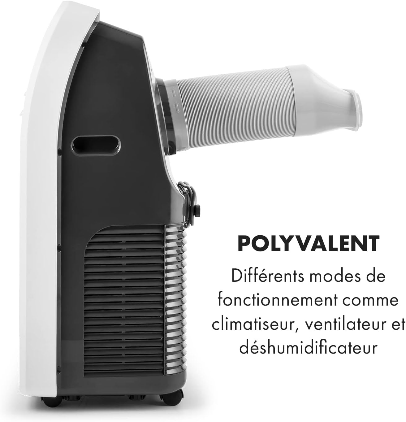 Klarstein Climatiseur Mobile Silencieux, Smart Climatiseur 4 en 1, Mode Nuit, Déshumidificateur, Ventilateur, Mini Climatisation à Faible Conso, Evacuation, Clim Portable de 9000 BTU, Climatiseurs