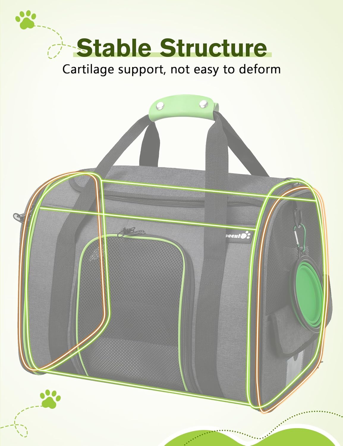 Pecute Sac de Transport pour Animal Domestique, Tissu en Maille Respirant, Convient pour Les Voyages, utilisé pour Chien, Les Chats et Les Chiots de Moins de 6 kg