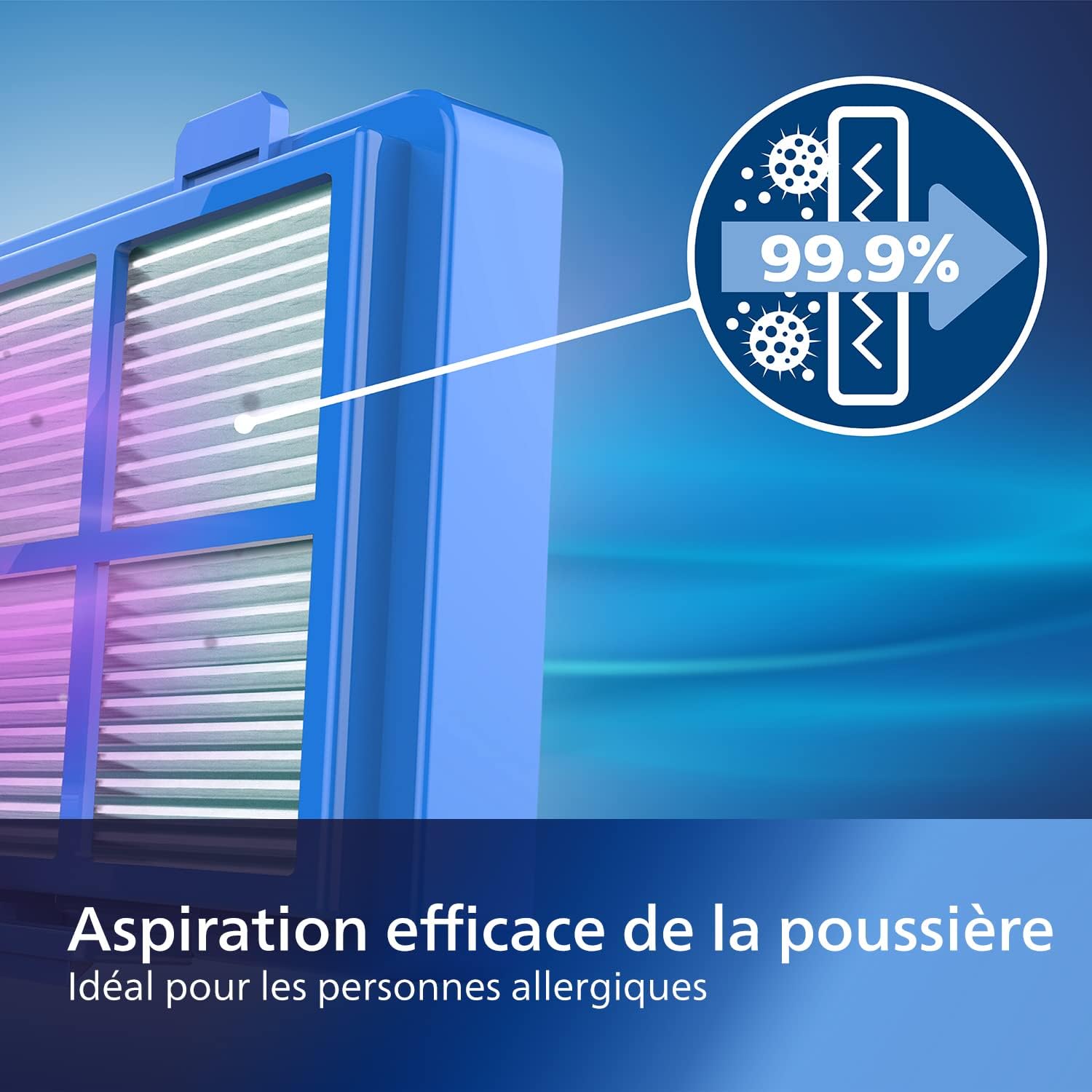 Philips PowerCyclone 7 Compact Aspirateur sans Sac - Puissance 900 W, Filtre Allergy H13, Aspiration 99,9% Poussière Fine, Variateur de Puissance, Mini-Brosse Turbo, Bac 1,5L (FC9555/09)